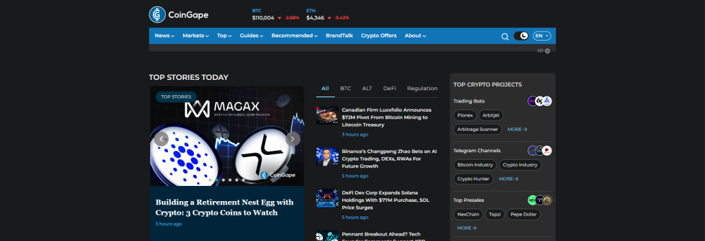 CoinGape - Best Crypto News Site
